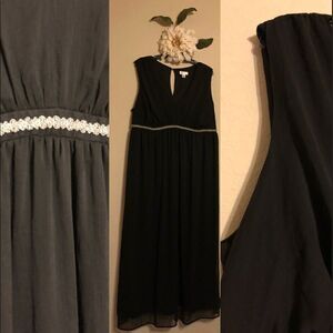 Tevolio Black sleeveless floor length dress xxl